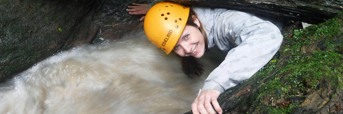 Gorge scrambling near Brecon Beacons Forest of Dean Wye Valley Monmouthshire