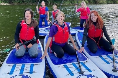Stand-up paddle boarding on the River Wye South Wales