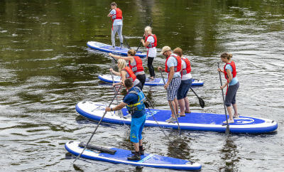 Outdoor adventures for groups Wye Valley stand up paddle boarding Wye Valley