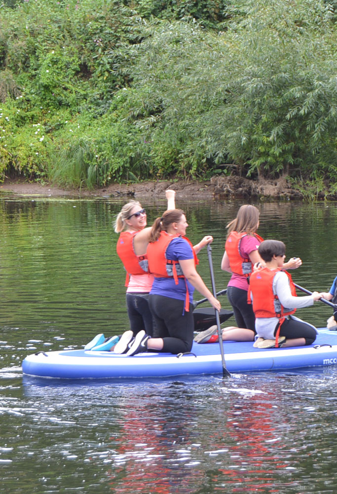 Stand-up paddle boading on the River Wye Wales Forest of Dean Wye Valley