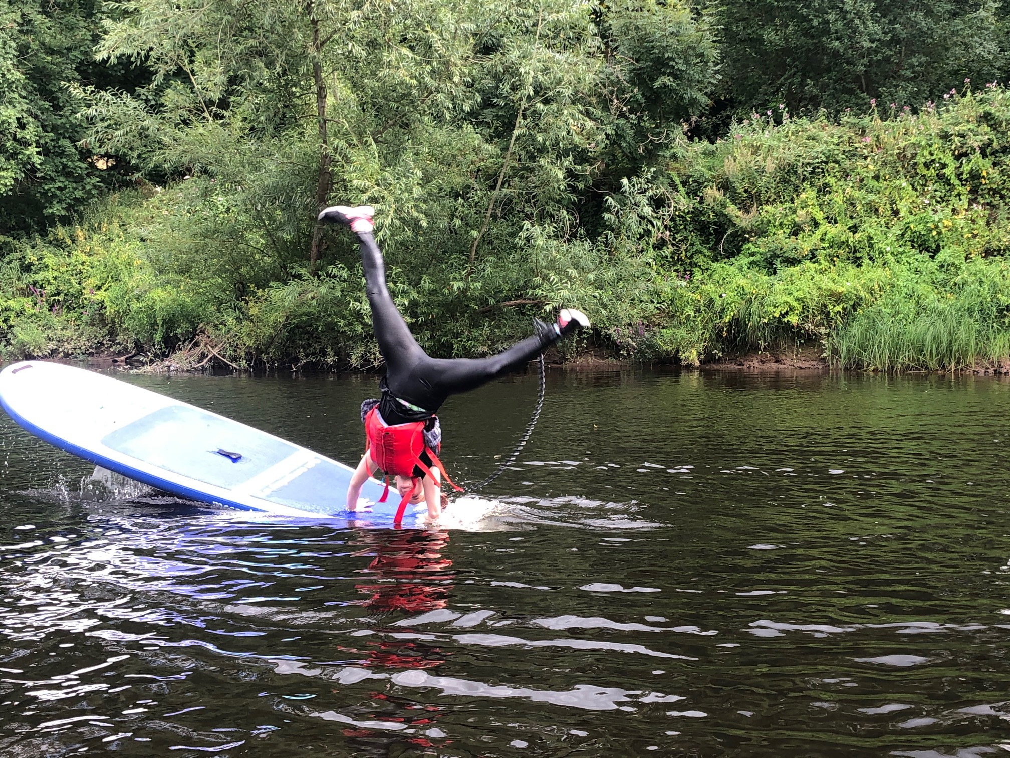 Fun Stand-up paddle boarding (SUP) on The River Wye at Monmouth with Inspire2Adventure
